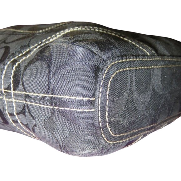 Coach 2006 Black Jacquard & Leather Signature Messenger Crossbody Satchel Bag - Picture 6 of 14